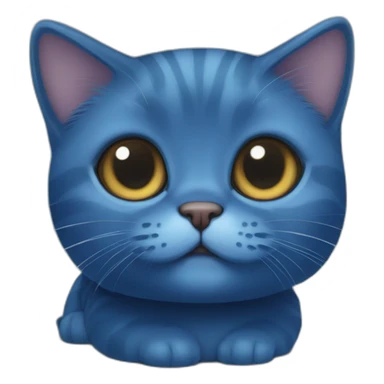 deep blue Munchkin cat sticker