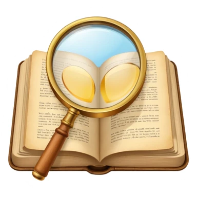 Magnifying glass with a book sticker