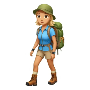 woman hiking in the woods in the sunshine sticker