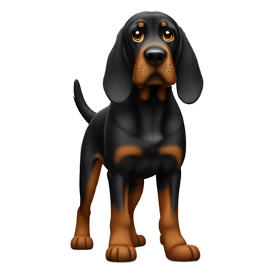 Black bloodhound standing  sticker