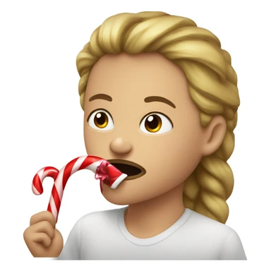 Sucking on candy cane sticker