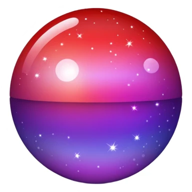 color gradient between red and purple glitter ball sticker