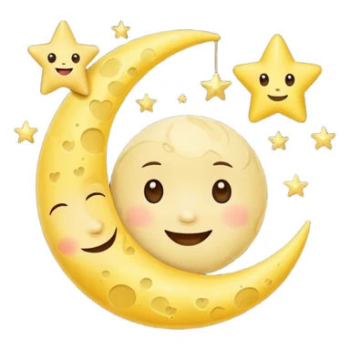 Cute moon holding with love a star  sticker