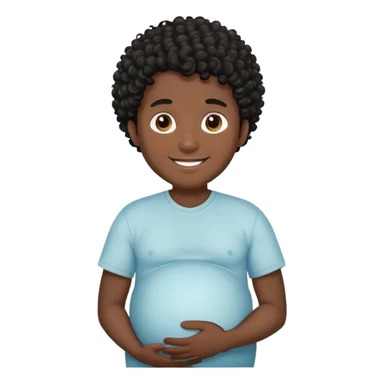 Pregnant man with black curly hair  sticker