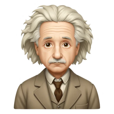 Cinematic Realistic portrait of Albert Einstein, shown as an iconic genius with wild, expressive hair and a gentle, contemplative expression, rendered in detailed period clothing with warm, intellectual lighting sticker