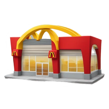 “McDonald’s store with the iconic golden arches, a red and yellow color scheme, and a simple, recognizable design that captures the essence of a fast food restaurant.” sticker