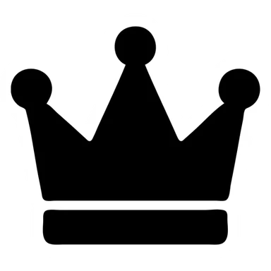 a crown in a single dark blue color, simple and bold sticker
