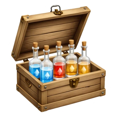 Wooden box with vodka bottles sticker