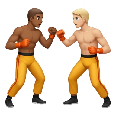 two people in a heated brawl, motion lines sticker