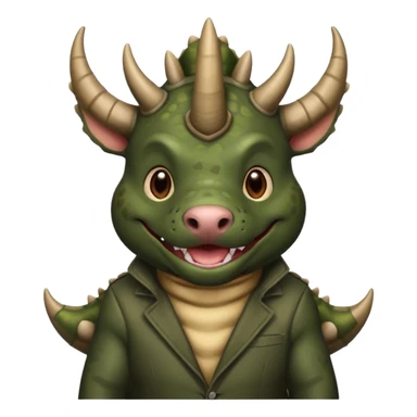 Black pibull dressed as a triceratops  sticker