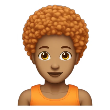 Light skin afro orange in fit sticker