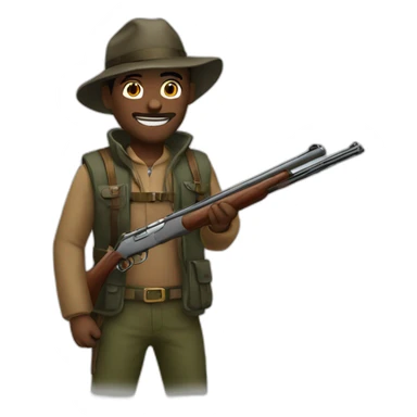 Hunter with a shotgun sticker