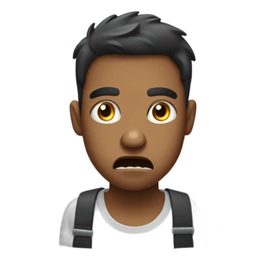 person frustrated scrolling through phone sticker