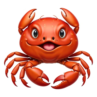 Cinematic Realistic Cute Yawning Crab Portrait Emoji, Head tilted slightly with a dramatic, wide-open yawn, showcasing a soft, textured red shell with a charming, naturally formed face and drooping features, rendered with realistic detail and warm, sandy light, high shine, relaxed yet expressive, styled with a dash of coastal charm, soft glowing outline, capturing the essence of a sleepy yet affectionate crab that appears ready to stretch out on the shore for a peaceful nap! sticker