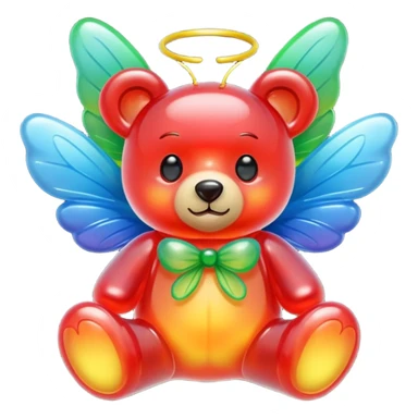 gummy teddy bear with fairy wings sticker