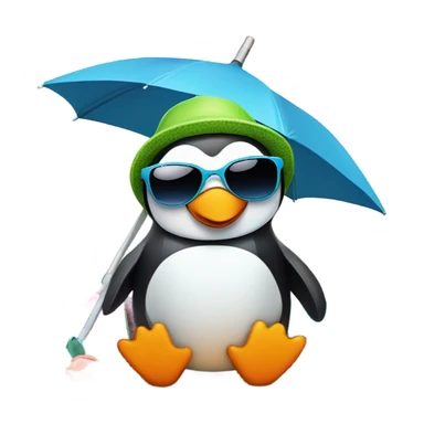  Penguin on holiday sticker