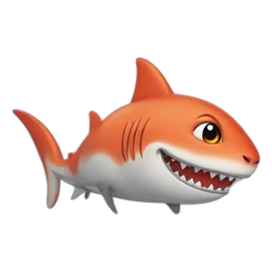 a red cat in a shark costume sticker
