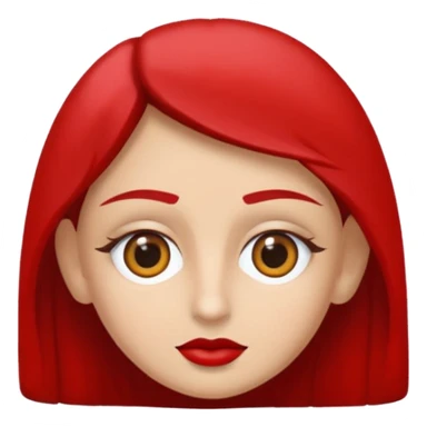 Una figura roja con cabeza cuadrada y cuerpo de rectángulos con cara con dos ojos negros como puntos y cejas preocupadas sin boca y que tenga como una especie de polvo café en la cabeza sticker