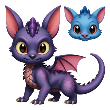 Spyro-Toothless-Stitch-Lykoi-Pokémon-Fakémon-creature-hybrid sticker