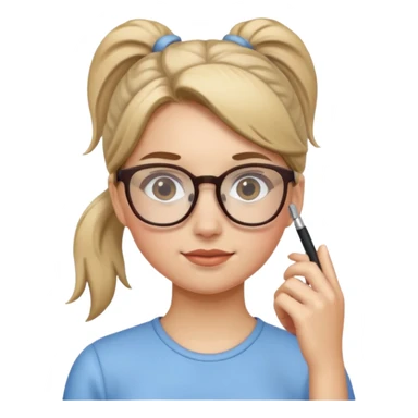 Ponytail Girl with Glasses sticker