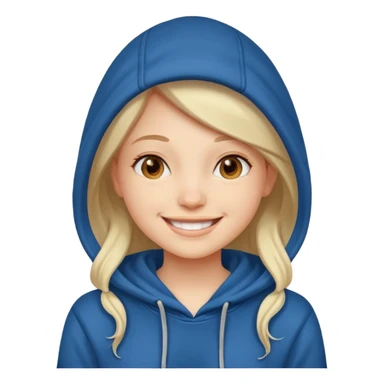 happy girl wearing hoodie sticker