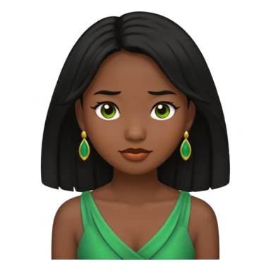 tạo cho tôi emoji công chúa tianna mặt thon da đen xinh và gần giống trong phim nhất, bỏ khuyên tai đi sticker