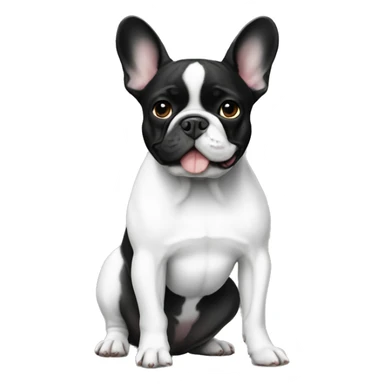 French bulldog black white sticker