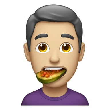 Man eating an eggplant sticker