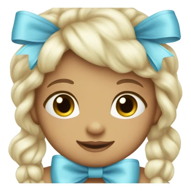 baby blue bow  sticker