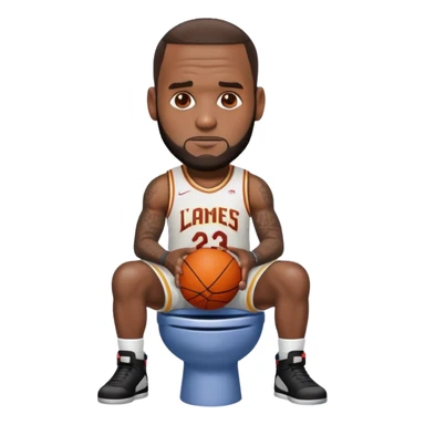 LeBron James in a toilet sticker