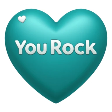 Teal heart with You Rock! wording sticker