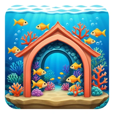 Coral shelter sticker