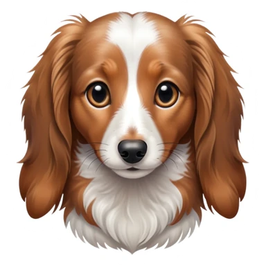 White and brown spotted long haired dachshund  sticker