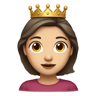 Woman that has long dark brown hair with a crown chubby girl sticker