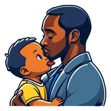 diddy with oil kissing toddler sticker