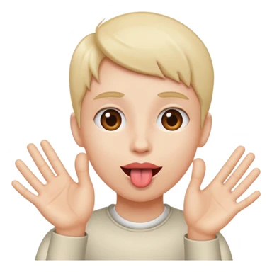 Tongue out and hands to the side   sticker