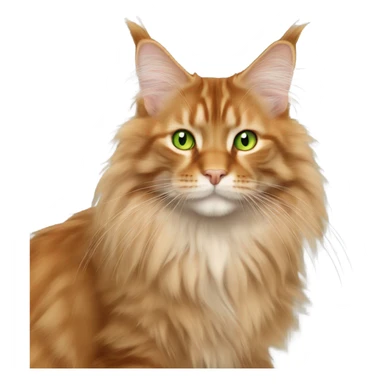 full shot of a Orange Maine coon with light green eyes sticker