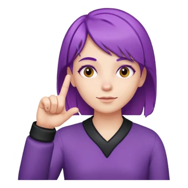 Main violette avec l’Index lever  sticker