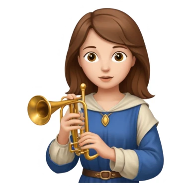 medieval female poet with a trumpet sticker
