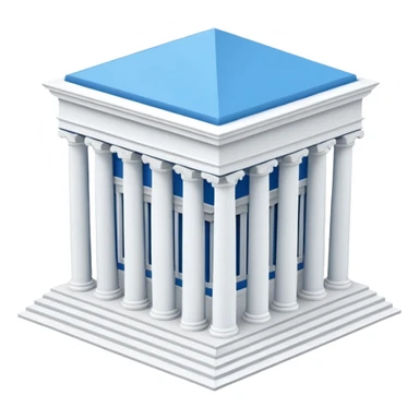 haz un emoji de un edificio griego en 3D, caricatura sticker