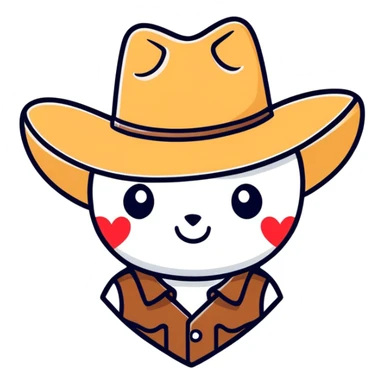 Heart with cowboy hat sticker