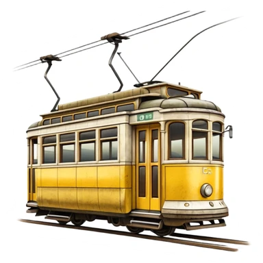 classic yellow Lisbon tram sticker