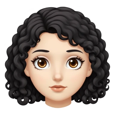 A white pretty girl with long black hair and dark brown eyes, and anotherwhite  pretty girl with short curly dark brown hair and dark brown eyes sticker