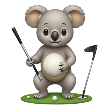 Koala golfing sticker