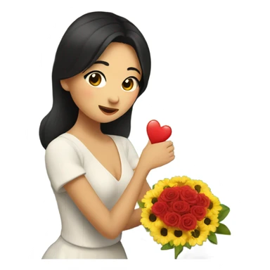 Asian girl in love Italy sticker