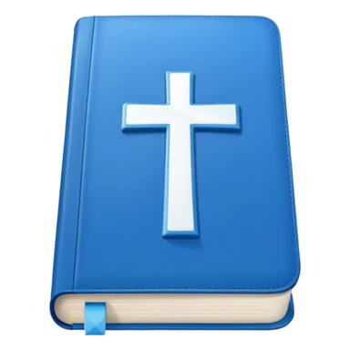 Blue Bible smooth with white cross sticker