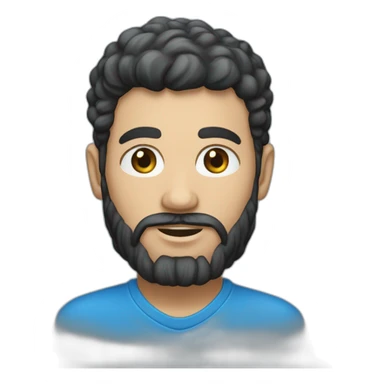 un homme très maigre avec des yeux bleus la peau très blanche et des cheveux noirs et barbe et boucles d'oreilles sticker