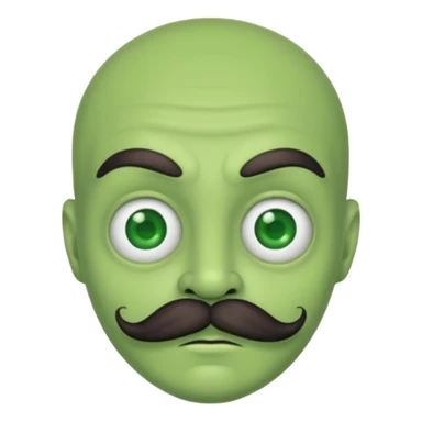 alien with mustache sticker