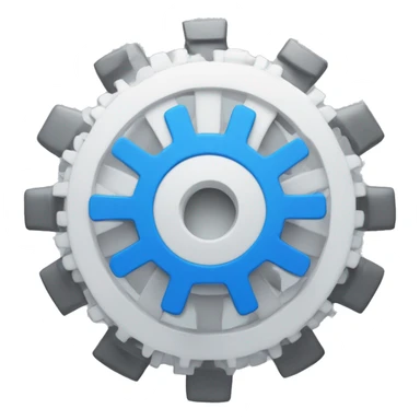 Create an emoji for the company AXIO. The emoji should have the company name "AXIO" in bold, modern letters, with a blue and white color scheme. Include a gear symbol to represent technology and innovation.
 sticker