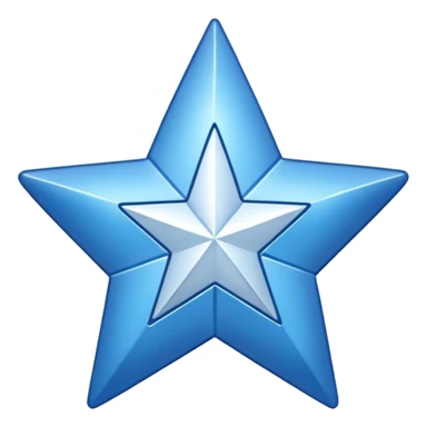 20 uçlu mavi yışdız ortasında beyaz tik sticker